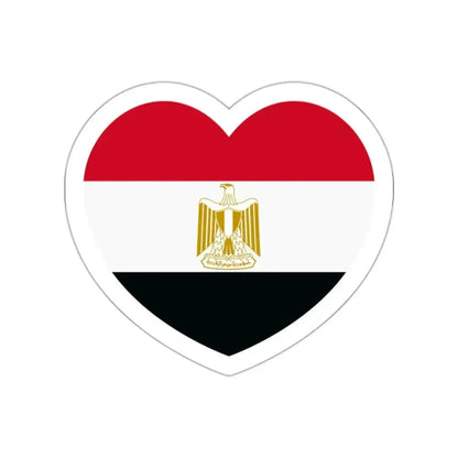 Heart Flag of Egypt - STICKER Vinyl Die-Cut Decal White Die-Cut 2 Inch - The Sticker Space