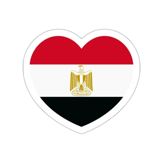 Heart Flag of Egypt - STICKER Vinyl Die-Cut Decal White Die-Cut 2 Inch - The Sticker Space