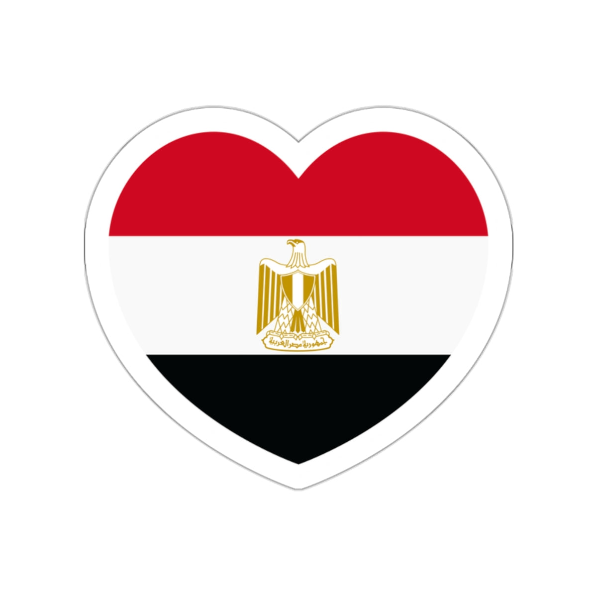 Heart Flag of Egypt - STICKER Vinyl Die-Cut Decal-White-The Sticker Space