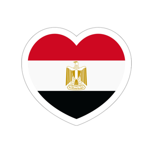 Heart Flag of Egypt - STICKER Vinyl Die-Cut Decal-White-The Sticker Space