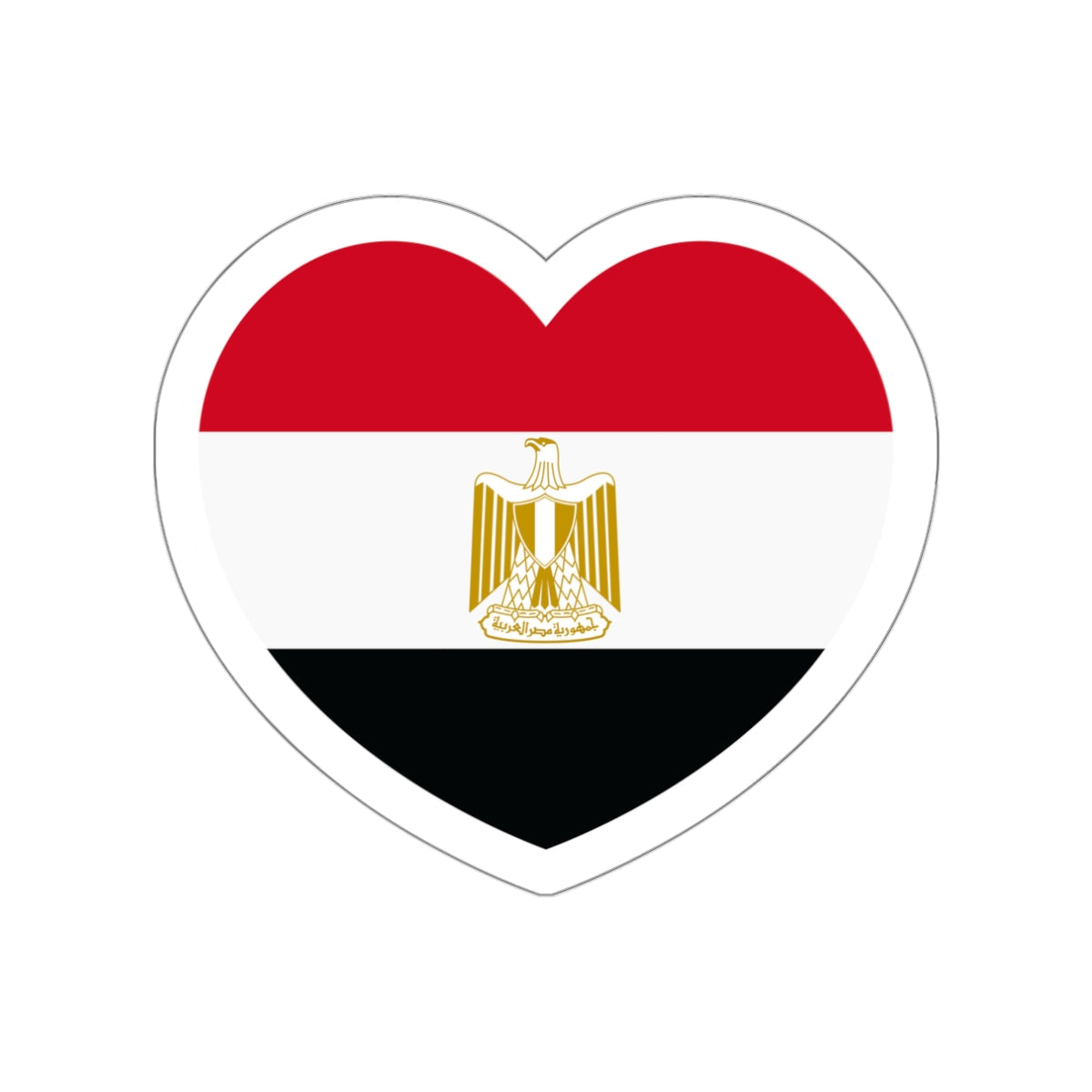 Heart Flag of Egypt - STICKER Vinyl Die-Cut Decal-White-The Sticker Space