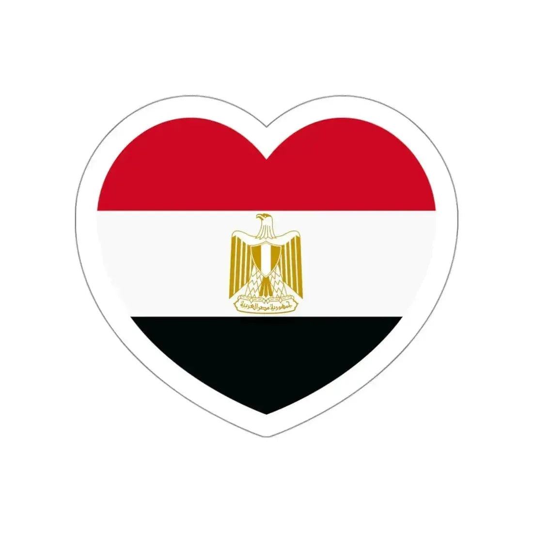 Heart Flag of Egypt - STICKER Vinyl Die-Cut Decal White Die-Cut 3 Inch - The Sticker Space