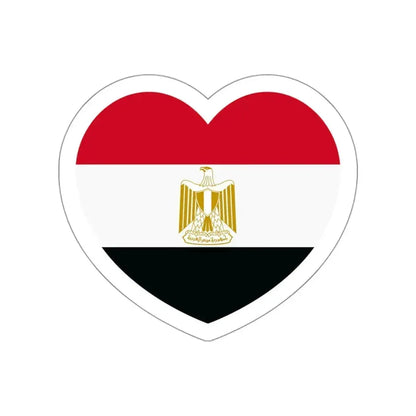 Heart Flag of Egypt - STICKER Vinyl Die-Cut Decal White Die-Cut 3 Inch - The Sticker Space