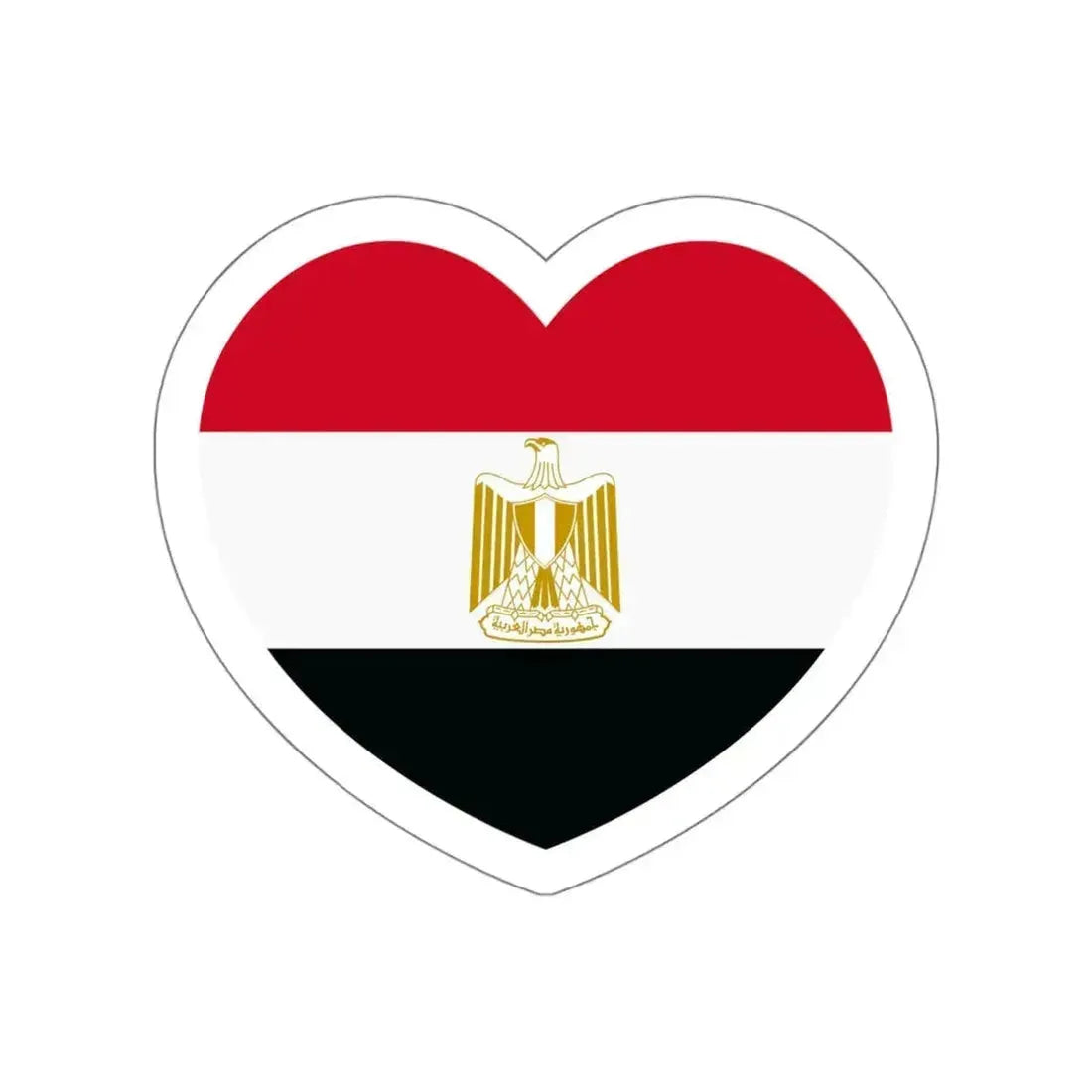 Heart Flag of Egypt - STICKER Vinyl Die-Cut Decal White Die-Cut 6 Inch - The Sticker Space
