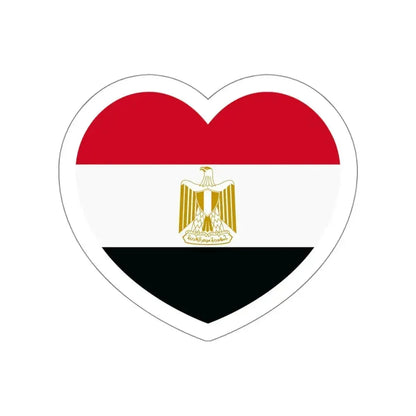 Heart Flag of Egypt - STICKER Vinyl Die-Cut Decal White Die-Cut 6 Inch - The Sticker Space
