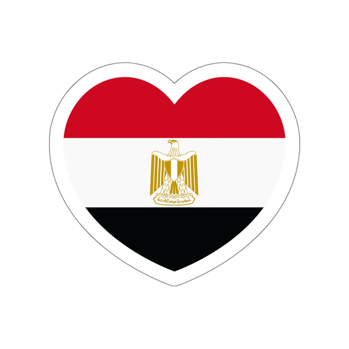 Heart Flag of Egypt - STICKER Vinyl Die-Cut Decal-White-The Sticker Space