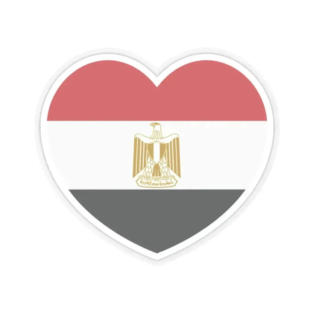 Heart Flag of Egypt - STICKER Vinyl Kiss-Cut Decal 2 Inch Transparent - The Sticker Space