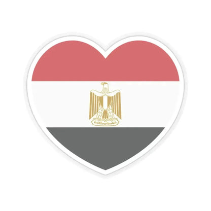 Heart Flag of Egypt - STICKER Vinyl Kiss-Cut Decal 2 Inch Transparent - The Sticker Space
