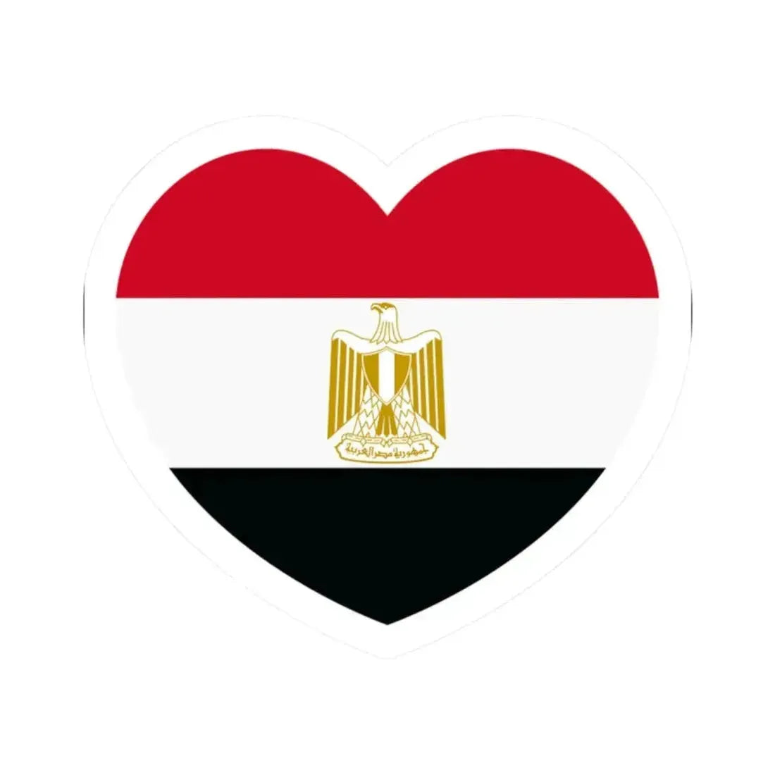 Heart Flag of Egypt - STICKER Vinyl Kiss-Cut Decal 2 Inch White - The Sticker Space
