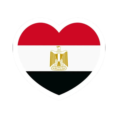 Heart Flag of Egypt - STICKER Vinyl Kiss-Cut Decal 2 Inch White - The Sticker Space