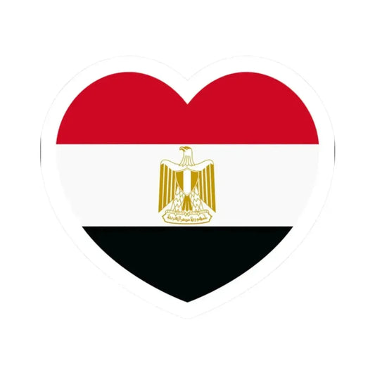 Heart Flag of Egypt - STICKER Vinyl Kiss-Cut Decal 2 Inch White - The Sticker Space