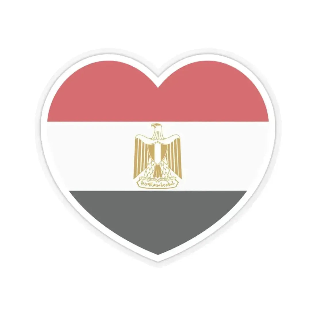 Heart Flag of Egypt - STICKER Vinyl Kiss-Cut Decal 3 Inch Transparent - The Sticker Space