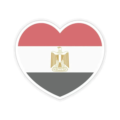 Heart Flag of Egypt - STICKER Vinyl Kiss-Cut Decal 3 Inch Transparent - The Sticker Space