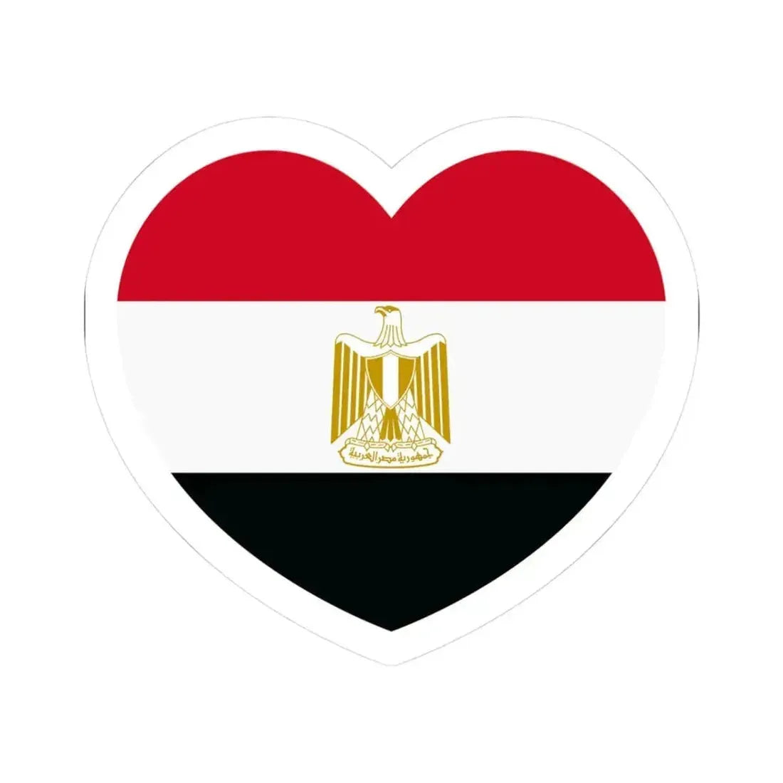 Heart Flag of Egypt - STICKER Vinyl Kiss-Cut Decal 3 Inch White - The Sticker Space