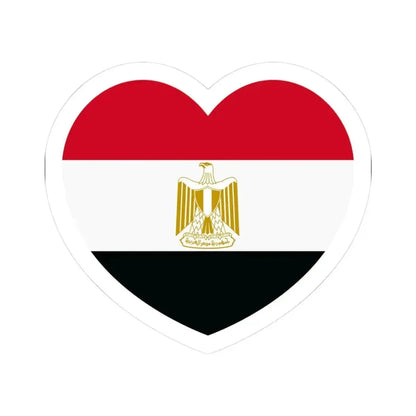 Heart Flag of Egypt - STICKER Vinyl Kiss-Cut Decal 3 Inch White - The Sticker Space