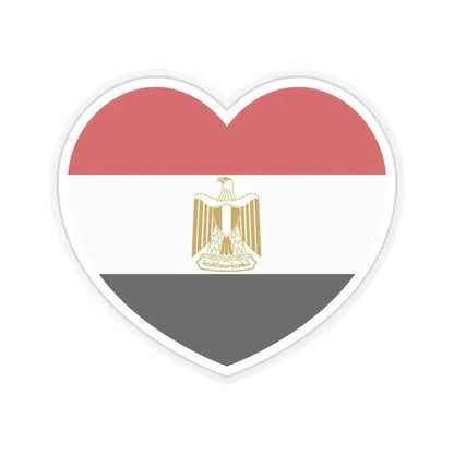 Heart Flag of Egypt - STICKER Vinyl Kiss-Cut Decal 4 Inch Transparent - The Sticker Space