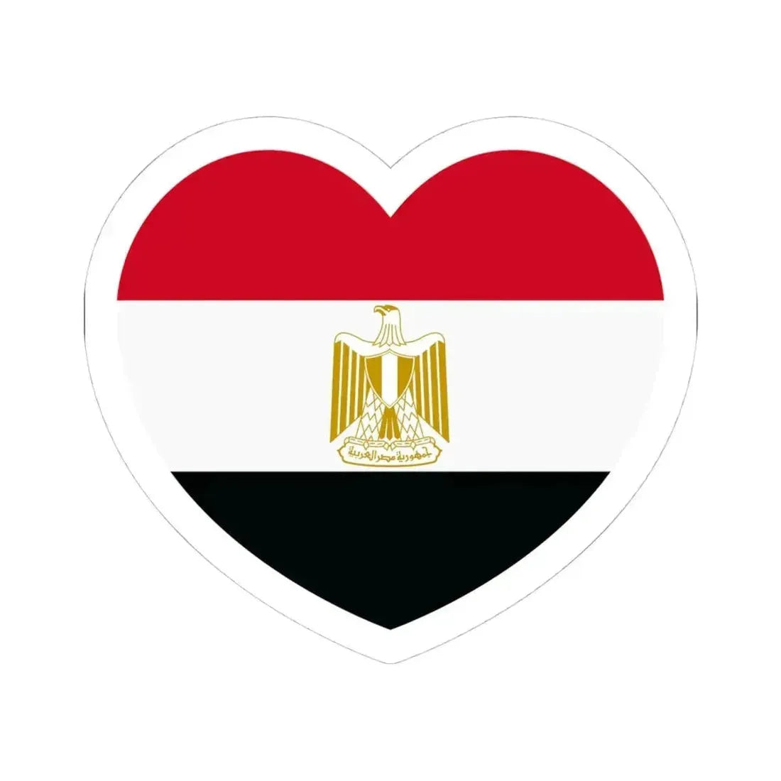 Heart Flag of Egypt - STICKER Vinyl Kiss-Cut Decal 4 Inch White - The Sticker Space