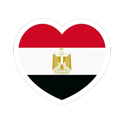 Heart Flag of Egypt - STICKER Vinyl Kiss-Cut Decal 4 Inch White - The Sticker Space