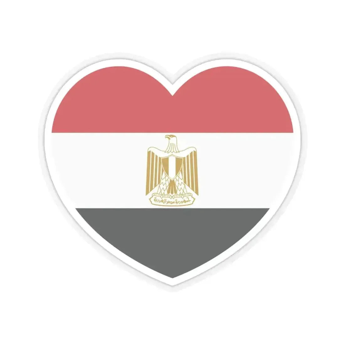 Heart Flag of Egypt - STICKER Vinyl Kiss-Cut Decal 6 Inch Transparent - The Sticker Space