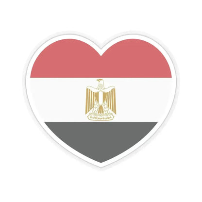 Heart Flag of Egypt - STICKER Vinyl Kiss-Cut Decal 6 Inch Transparent - The Sticker Space