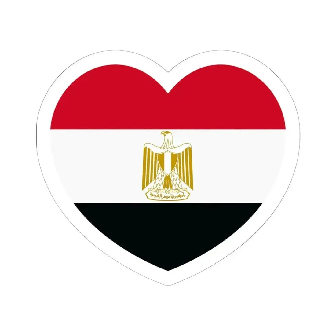 Heart Flag of Egypt - STICKER Vinyl Kiss-Cut Decal 6 Inch White - The Sticker Space