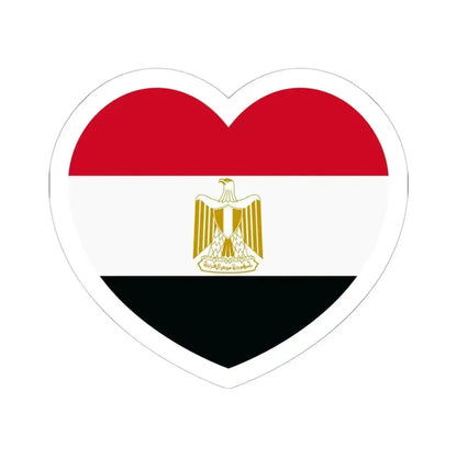Heart Flag of Egypt - STICKER Vinyl Kiss-Cut Decal 6 Inch White - The Sticker Space