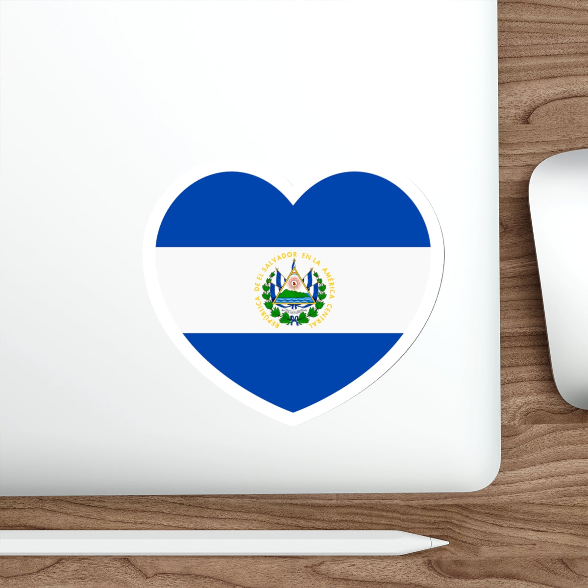 Heart Flag of El Salvador - STICKER Vinyl Die-Cut Decal-The Sticker Space