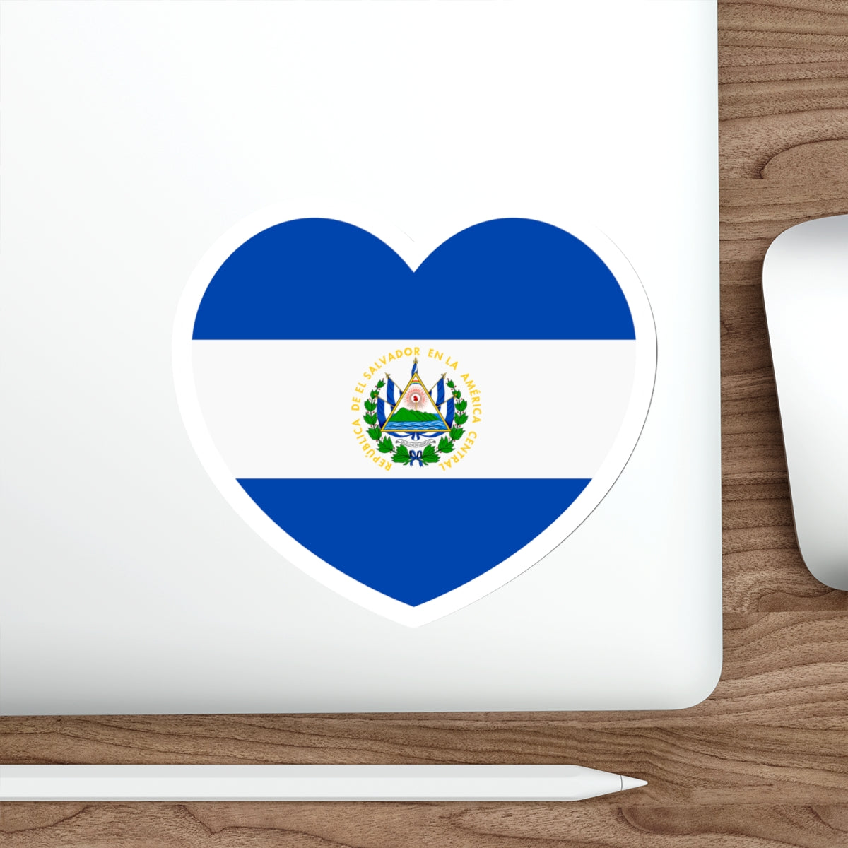 Heart Flag of El Salvador - STICKER Vinyl Die-Cut Decal-The Sticker Space