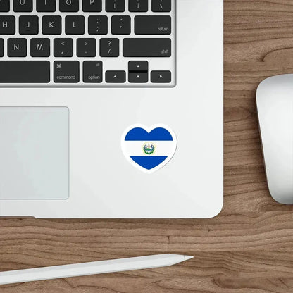 Heart Flag of El Salvador - STICKER Vinyl Die-Cut Decal - The Sticker Space