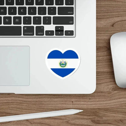 Heart Flag of El Salvador - STICKER Vinyl Die-Cut Decal - The Sticker Space
