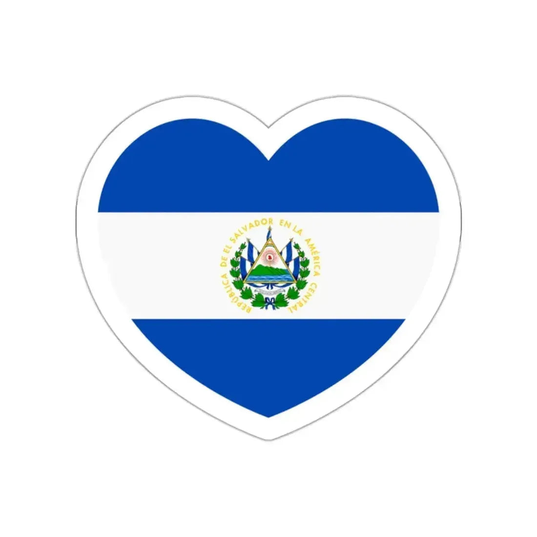 Heart Flag of El Salvador - STICKER Vinyl Die-Cut Decal White Die-Cut 2 Inch - The Sticker Space