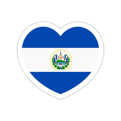 Heart Flag of El Salvador - STICKER Vinyl Die-Cut Decal White Die-Cut 2 Inch - The Sticker Space