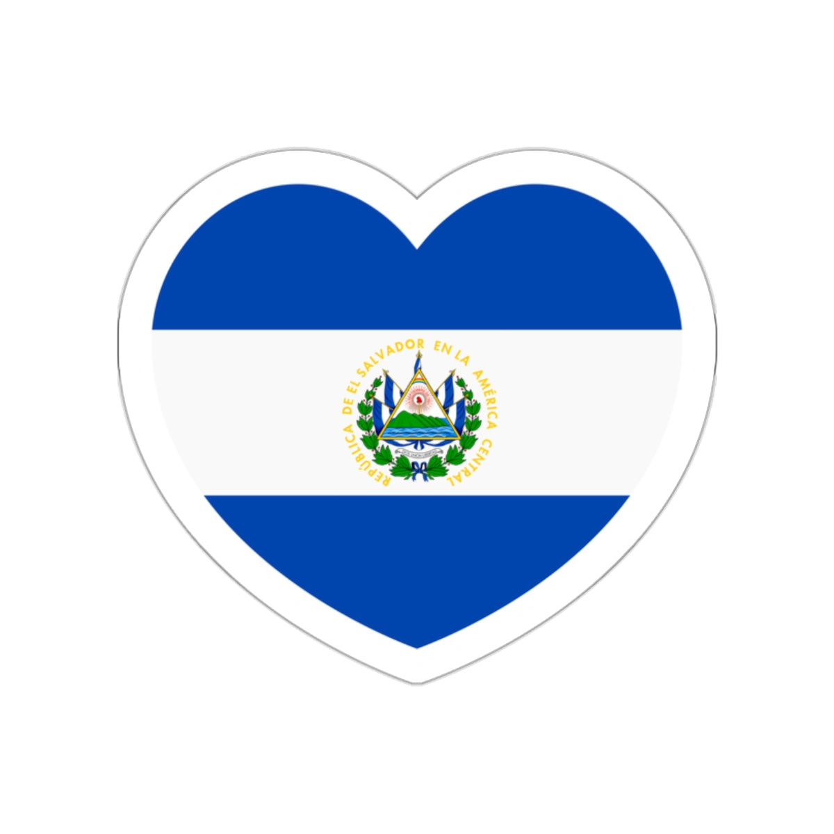 Heart Flag of El Salvador - STICKER Vinyl Die-Cut Decal-White-The Sticker Space