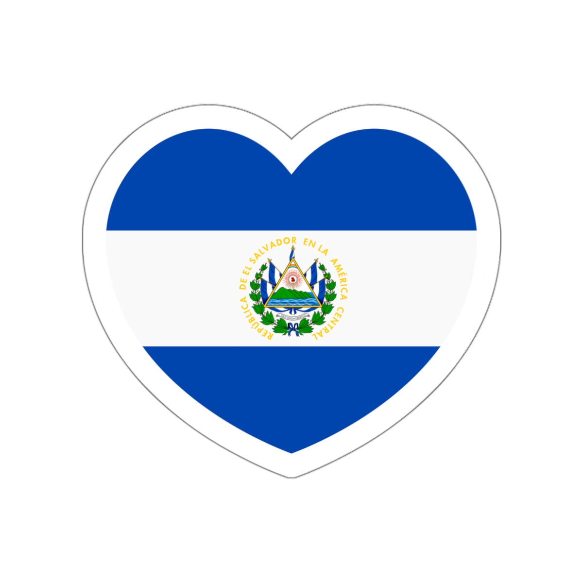 Heart Flag of El Salvador - STICKER Vinyl Die-Cut Decal-White-The Sticker Space