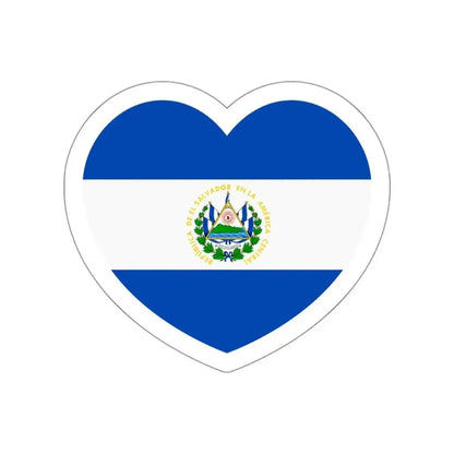 Heart Flag of El Salvador - STICKER Vinyl Die-Cut Decal White Die-Cut 3 Inch - The Sticker Space