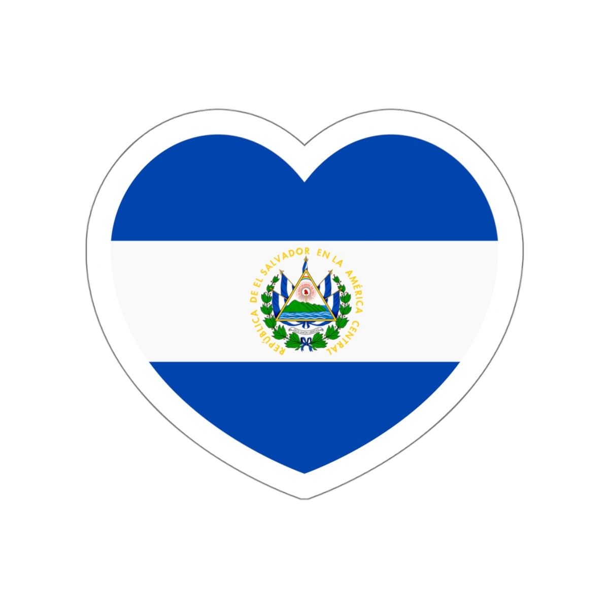 Heart Flag of El Salvador - STICKER Vinyl Die-Cut Decal-White-The Sticker Space