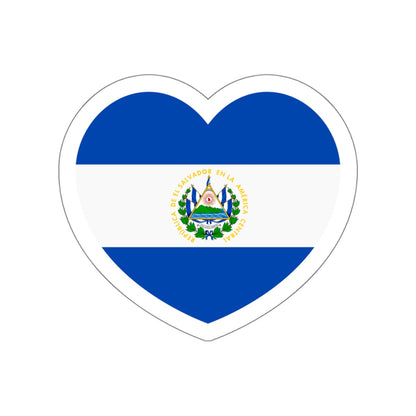 Heart Flag of El Salvador - STICKER Vinyl Die-Cut Decal-White-The Sticker Space