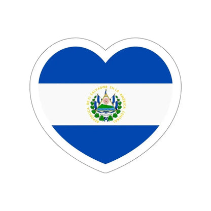 Heart Flag of El Salvador - STICKER Vinyl Die-Cut Decal White Die-Cut 6 Inch - The Sticker Space