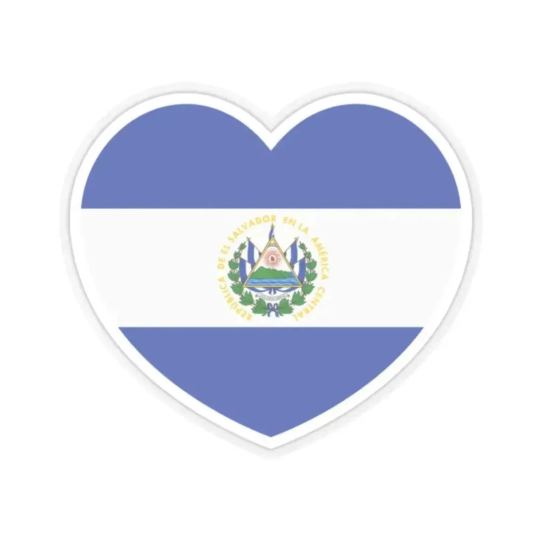 Heart Flag of El Salvador - STICKER Vinyl Kiss-Cut Decal 2 Inch Transparent - The Sticker Space
