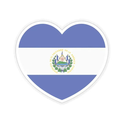 Heart Flag of El Salvador - STICKER Vinyl Kiss-Cut Decal 2 Inch Transparent - The Sticker Space