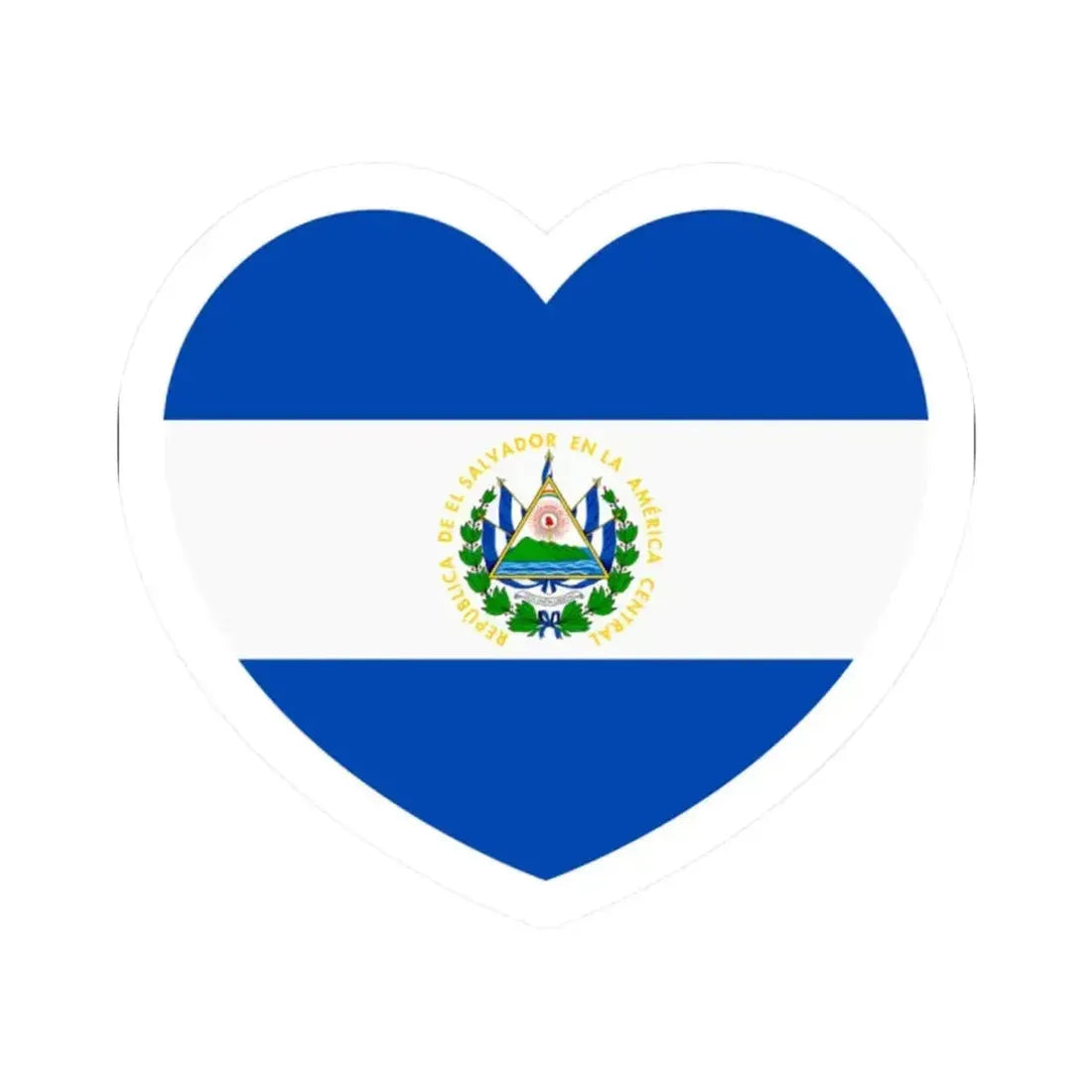Heart Flag of El Salvador - STICKER Vinyl Kiss-Cut Decal 2 Inch White - The Sticker Space