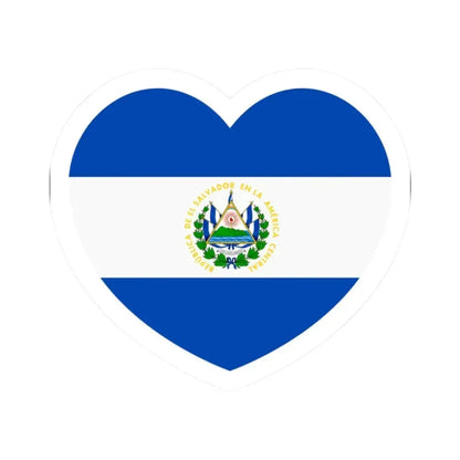 Heart Flag of El Salvador - STICKER Vinyl Kiss-Cut Decal 2 Inch White - The Sticker Space