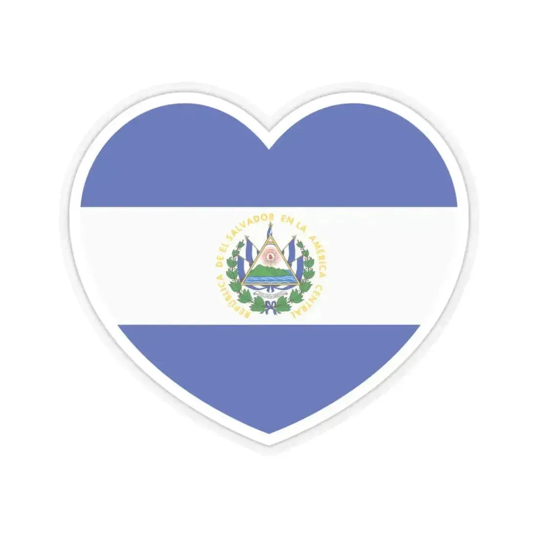 Heart Flag of El Salvador - STICKER Vinyl Kiss-Cut Decal 3 Inch Transparent - The Sticker Space