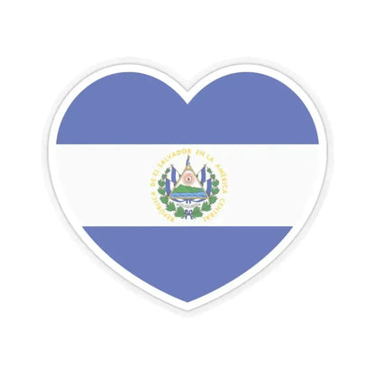 Heart Flag of El Salvador - STICKER Vinyl Kiss-Cut Decal 3 Inch Transparent - The Sticker Space