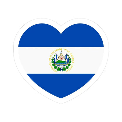 Heart Flag of El Salvador - STICKER Vinyl Kiss-Cut Decal 3 Inch White - The Sticker Space