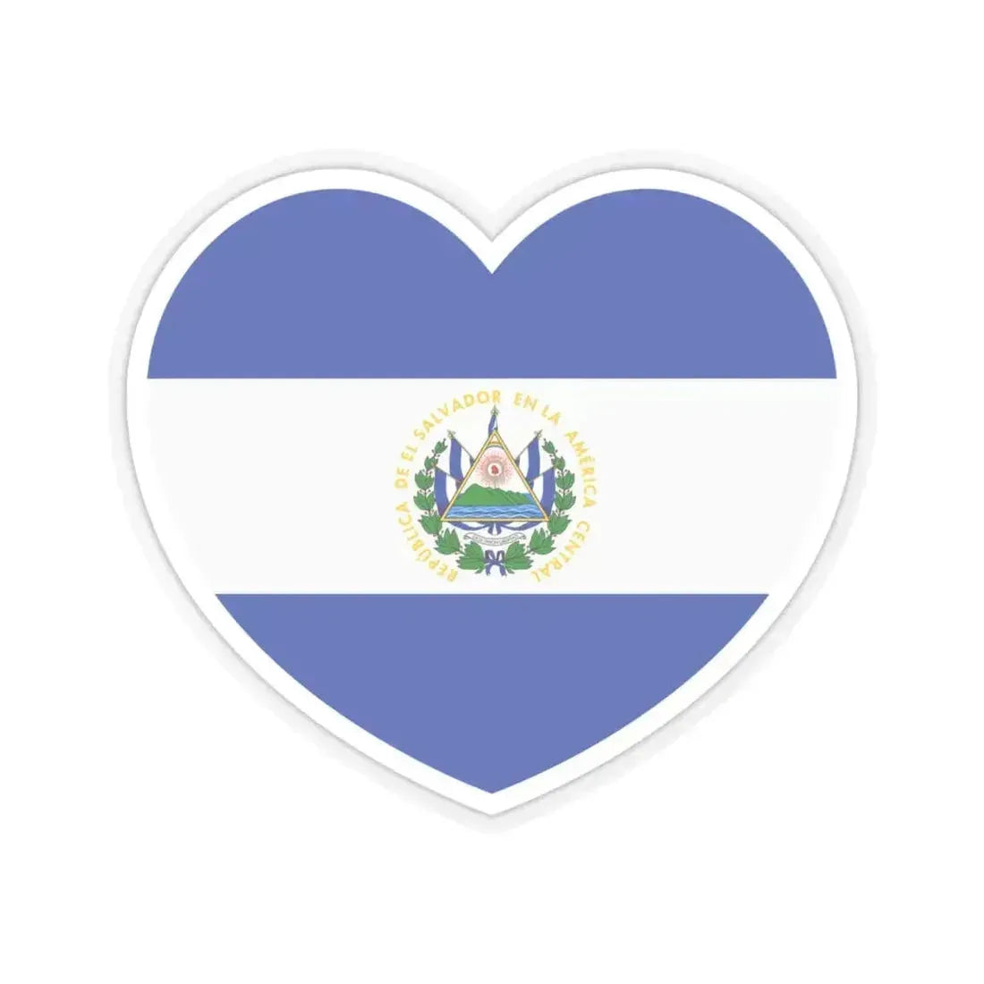 Heart Flag of El Salvador - STICKER Vinyl Kiss-Cut Decal 4 Inch Transparent - The Sticker Space