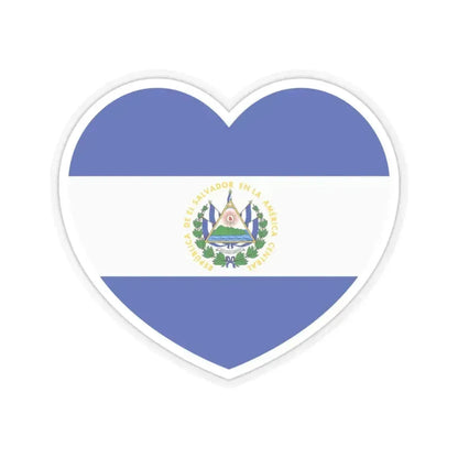 Heart Flag of El Salvador - STICKER Vinyl Kiss-Cut Decal 4 Inch Transparent - The Sticker Space