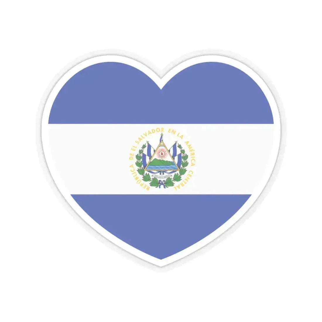 Heart Flag of El Salvador - STICKER Vinyl Kiss-Cut Decal 6 Inch Transparent - The Sticker Space