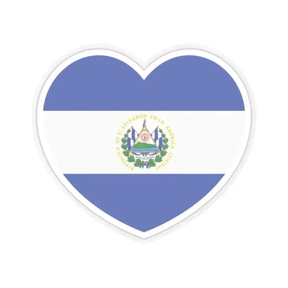 Heart Flag of El Salvador - STICKER Vinyl Kiss-Cut Decal 6 Inch Transparent - The Sticker Space