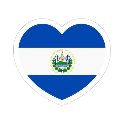 Heart Flag of El Salvador - STICKER Vinyl Kiss-Cut Decal 6 Inch White - The Sticker Space